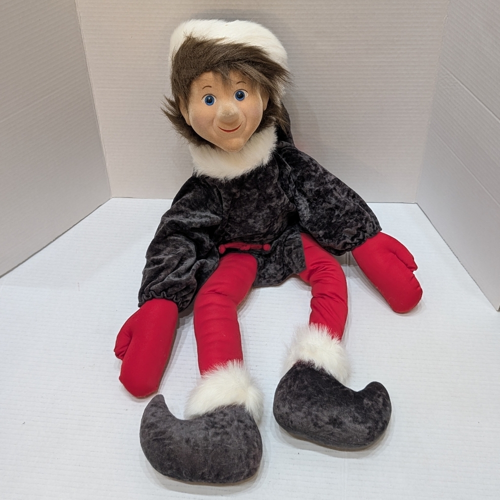 VTG JIMMINE LARGE PLUSH ELF SHELF SITTER 28" EMPORIUM Carter Hawley Hale
